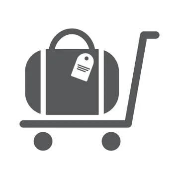Luggage Trolley flat icon Stock Illustration
