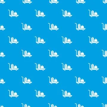 Luggage trolley pattern vector seamless blue Illustrazione stock