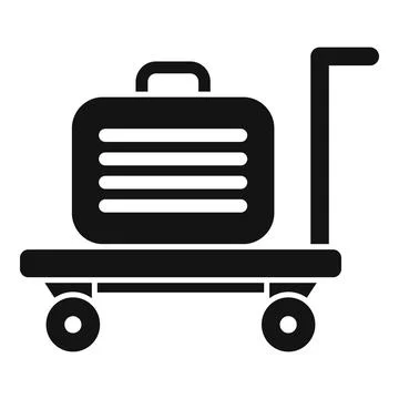 Luggage trolley with small bag icon simple vector. Delivery trip イラスト素材