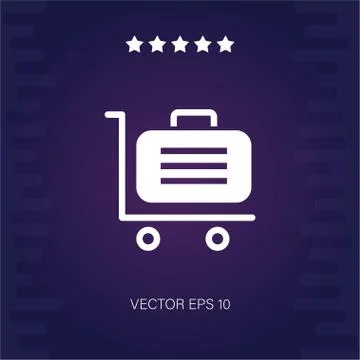 Luggage trolley vector icon Stock Illustration