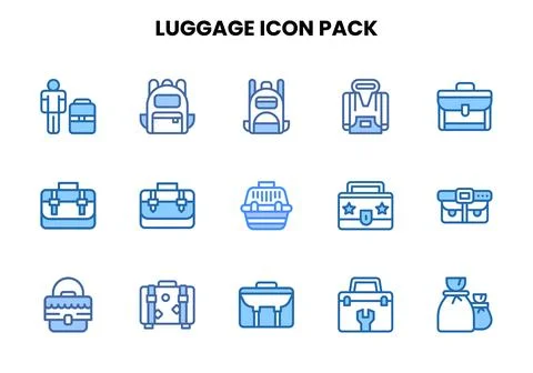 Luggage Two Colour Icons Pack Stock Illustration