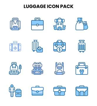 Luggage Two Colour Vector Icons Pack Stock Illustration