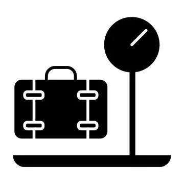 Luggage weighing solid icon. Baggage weight vector illustration isolated on Stock Illustration