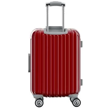 Luggage on wheels red, back view Stock Illustration