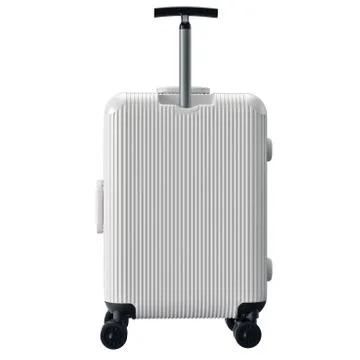 Luggage on wheels white, back view Stock Illustration