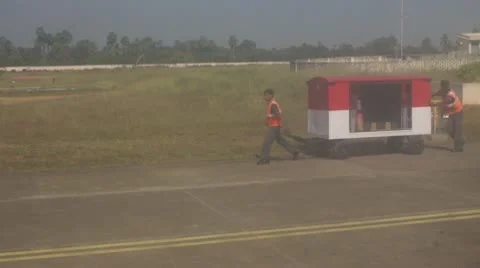 Luggage workers in India Stock Footage 10800450