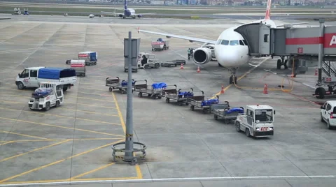 Luggages  loaded onto an airplane 스톡 동영상 45913857