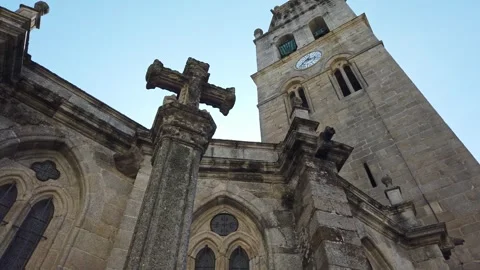 Lugo cathedral clock. Stockbeeldmateriaal 251535423