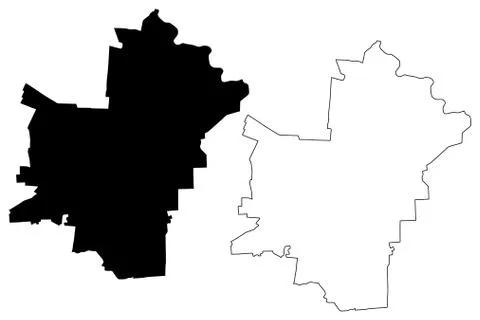 Luhansk City (Ukraine) map vector illustration, scribble sketch City of Lugan Stock Illustration