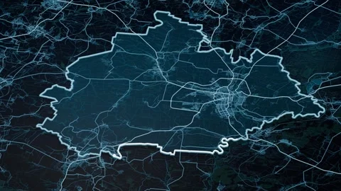 Luhansk Ukraine Glowing Digital Map Animation 4K 库存影片 339686365