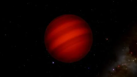 Luhman 16 B Brown Dwarf Star In Deep Space 8K Render 库存插图