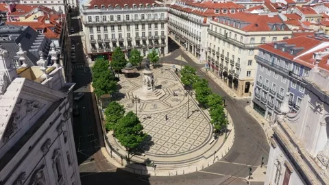 Luis De Camoes Square Vídeo Stock 204977816