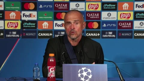 Luis Enrique, satisfied after 4-0 win over Atalanta: "We played a very good matc Stock Footage 317276612