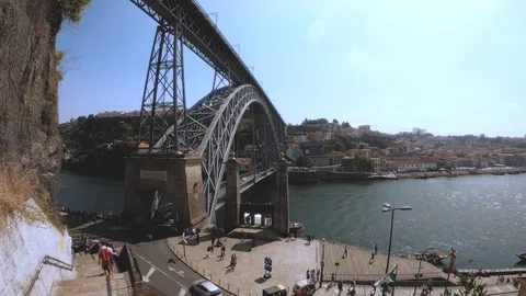 LUIS I BRIDGE AND THE DOURO RIVER Stock Footage 95989700