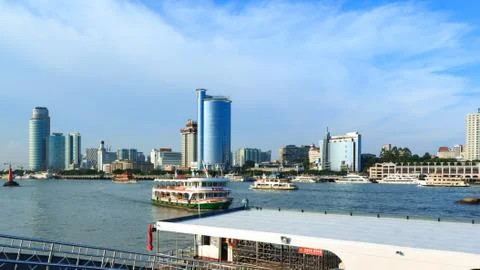 Lujiang River Cityscape Stock Photos
