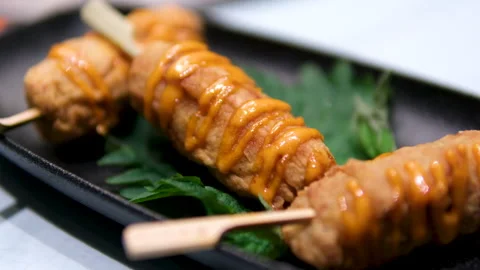 Lula-kebab dishes of cuisines of different countries of the Middle East made Stock Footage 302092055