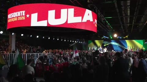 Lula vows higher defense spending as he launches presidential campaign, Sao Paul Stock Footage 341291420