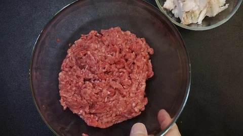 Lule kebab ingredients overhead Stock Footage 103984582