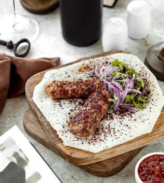 Lule kebab on the table Stock Photos