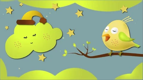 Lullaby Birds Animation Video |Loop Video Stock Footage 194303979