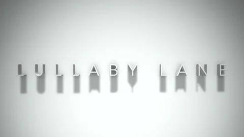 Lullaby lane 3D title animation white text on a white background Stock Footage 299749604