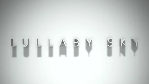 Lullaby sky 3D title animation with shadows on a white background Stock Footage 297572281