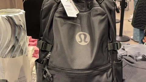 Lululemon Logo on Backpack - December 26, 2024 - Coralville, Iowa Stock Footage 296701251