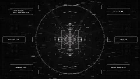 Luma AI Model Training HUD Neural Network Interface Animation Stock Footage 346643356