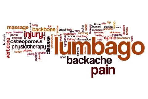 Lumbago word cloud Illustrazione stock