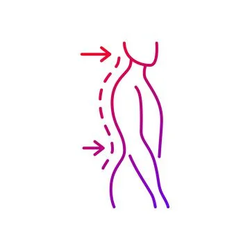 Lumbar lordosis gradient linear vector icon Illustrazione stock