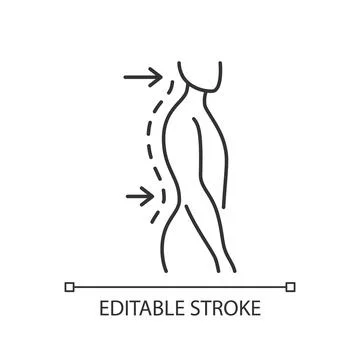 Lumbar lordosis linear icon Illustrazione stock