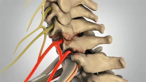 Lumbar Spine With Nerves Stock Illustration