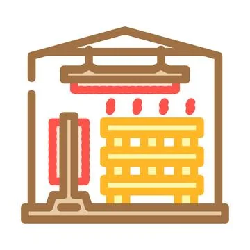 Lumber drying process color icon vector illustration 스톡 일러스트
