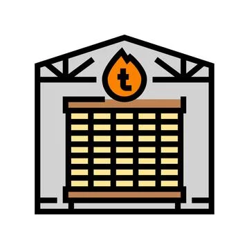 Lumber drying process color icon vector illustration 스톡 일러스트