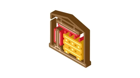 Lumber drying process isometric icon animation Stock Footage 327276372