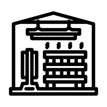 Lumber drying process line icon vector illustration 스톡 일러스트