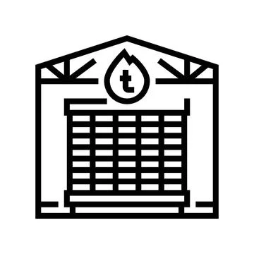 Lumber drying process line icon vector illustration 스톡 일러스트