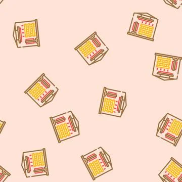 Lumber drying process vector seamless pattern 스톡 일러스트