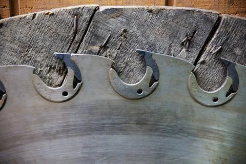 Lumber saw blade Stock Photos