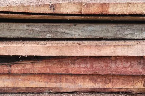 Lumber in a sawmill 스톡 사진