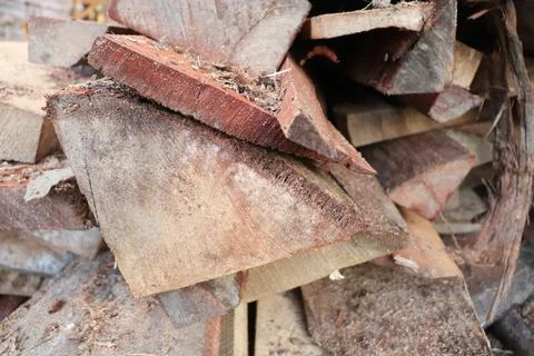 Lumber in a sawmill Stock Photos