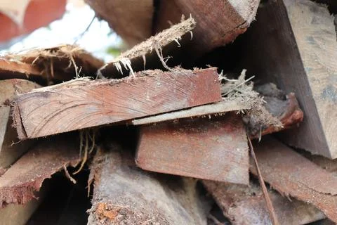 Lumber in a sawmill Foto stock