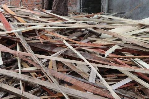 Lumber in a sawmill Foto stock