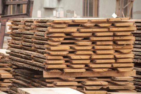 Lumber stack boards Stock Photos