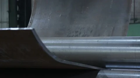 Lumbering a steel sheet by rolling machine Stock Footage 51749612