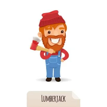 Lumberjack with axe Stock Illustration