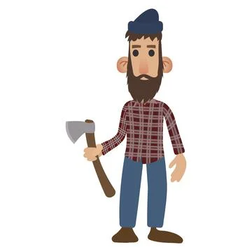 Lumberjack cartoon icon Stock Illustration