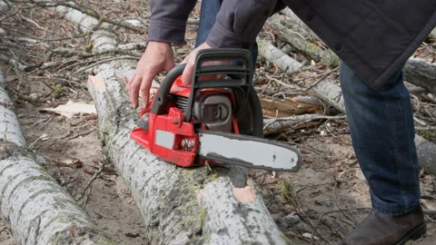 Lumberjack, Elderly Man Starts A Chainsa 