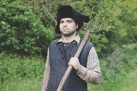 Lumberjack in the hat 스톡 사진