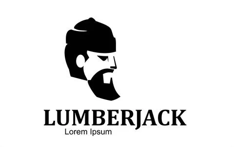 Lumberjack head with beard and cap Stock Illustration